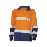 Tru Workwear Women's Recycled Anti-Microbial Micromesh L/S Two Tone Hi-Vis Polo Shirt c/w Segmented Tape TSW2425T1