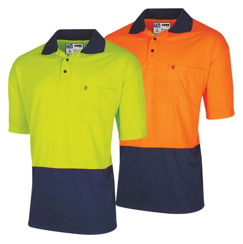 Tru Workwear Hi Vis 2 Tone Micromesh Short Sleeve Polo Shirt CS2851