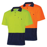 Tru Workwear Recycled Anti-Microbial Micromesh S/S Two Tone Hi-Vis Polo Shirt TS2415