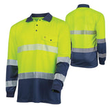 Tru Workwear Recycled Anti-Microbial Micromesh L/S Two Tone Hi-Vis Polo Shirt c/w Segmented Tape TS2425T1