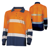 Tru Workwear Women's Recycled Anti-Microbial Micromesh L/S Two Tone Hi-Vis Polo Shirt c/w Segmented Tape TSW2425T1