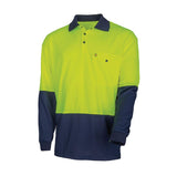 Tru Workwear Recycled Anti-Microbial Micromesh L/S Two Tone Hi-Vis Polo Shirt TS2425
