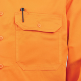 Tru Workwear Mates In Construction Lightweight Vented Hi-Vis Drill Shirt with Reflective Tape  (Orange) CS1000T3