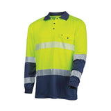 Tru Workwear Recycled Anti-Microbial Micromesh L/S Two Tone Hi-Vis Polo Shirt c/w Segmented Tape TS2425T1