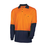Tru Workwear Recycled Anti-Microbial Micromesh L/S Two Tone Hi-Vis Polo Shirt TS2425