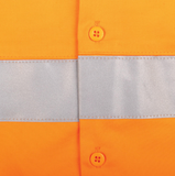 Tru Workwear Mates In Construction Lightweight Vented Hi-Vis Drill Shirt with Reflective Tape  (Orange) CS1000T3