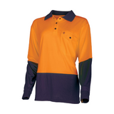 Tru Workwear Women's Recycled Anti-Microbial Micromesh L/S Two Tone Hi-Vis Polo Shirt TSW2425