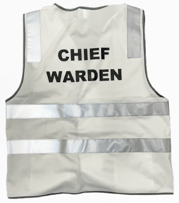 Hi Vis Chief Fire Warden c/w Reflective Tape (White) HVCFWV
