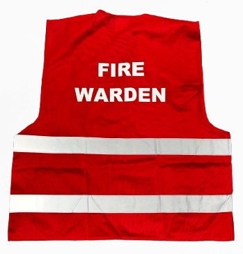 Hi Vis Fire Warden c/w Reflective Tape (Red) HVFWV
