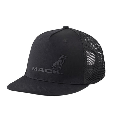 Mack Flat Brim Black On Black Trucker Cap MKFBM2402