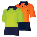 Tru Workwear Women's Recycled Anti-Microbial Micromesh S/S Two Tone Hi-Vis Polo Shirt TSW2415