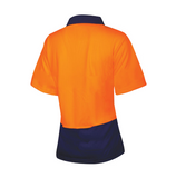 Tru Workwear Women's Recycled Anti-Microbial Micromesh S/S Two Tone Hi-Vis Polo Shirt TSW2415