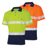 Tru Workwear Recycled Anti-Microbial Micromesh S/S Two Tone Hi-Vis Polo Shirt c/w Segmented Tape TS2415T1