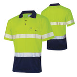 Tru Workwear Recycled Anti-Microbial Micromesh S/S Two Tone Hi-Vis Polo Shirt c/w Segmented Tape TS2415T1