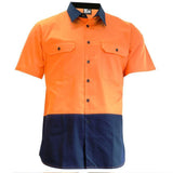 KM Workwear Hi Vis 2 Tone Lightweight Vented S/S Shirt 2321N