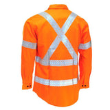 KM Workwear Hi Vis Lightweight Vented Shirt c/w 3M Segmented Reflective Tape 2333T