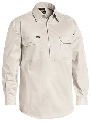 Bisley Closed Front Cotton Light Weight Drill Long Sleeve Shirt BSC6820