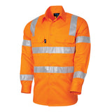 Tru Workwear L/S Cotton Drill VIC Rail Compliant Shirt c/w Reflective Tape DS1166T4