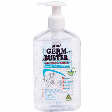 Germ Buster Anti-Bacterial Hand Sanitiser Gel Pump 350ml GB350P