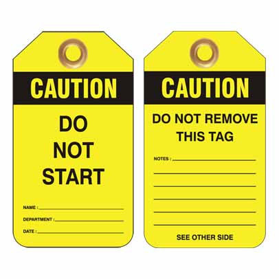 Lockout Tag Code UDT313 - Caution Do Not Start