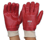 Pro Choice Red PVC Glove with Knitted Wrist Single Dipped PVC27KW