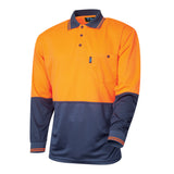Tru Workwear Hi Vis 2 Tone Micromesh Long Sleeve Polo Shirt CS2850