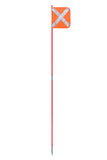 4WD Vehicle 2 Piece Minewhipe c/w Reflective Crossed Orange Mesh Flag & Snap On Base