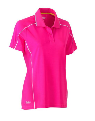Bisley Women's Short Sleeve Cool Mesh Polo c/w Reflective Piping BKL1425